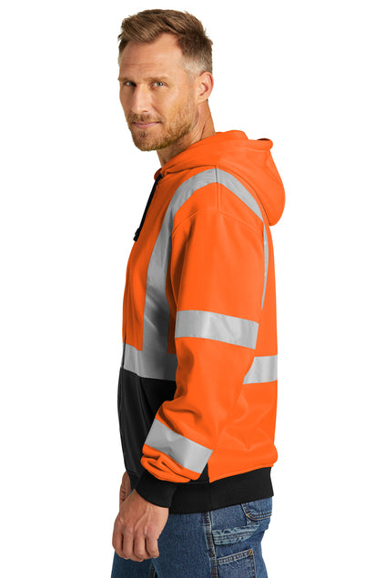CornerStone® Zip Hoodie – ANSI Class 3 Hi-Vis (Full-Zip)