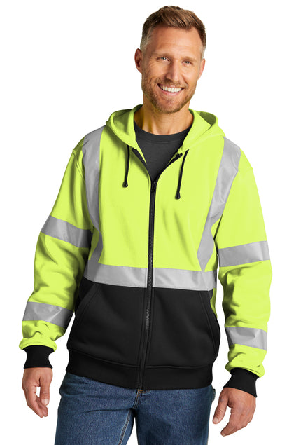CornerStone® Zip Hoodie – ANSI Class 3 Hi-Vis (Full-Zip)