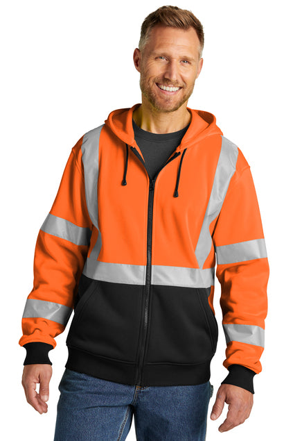 CornerStone® Zip Hoodie – ANSI Class 3 Hi-Vis (Full-Zip)