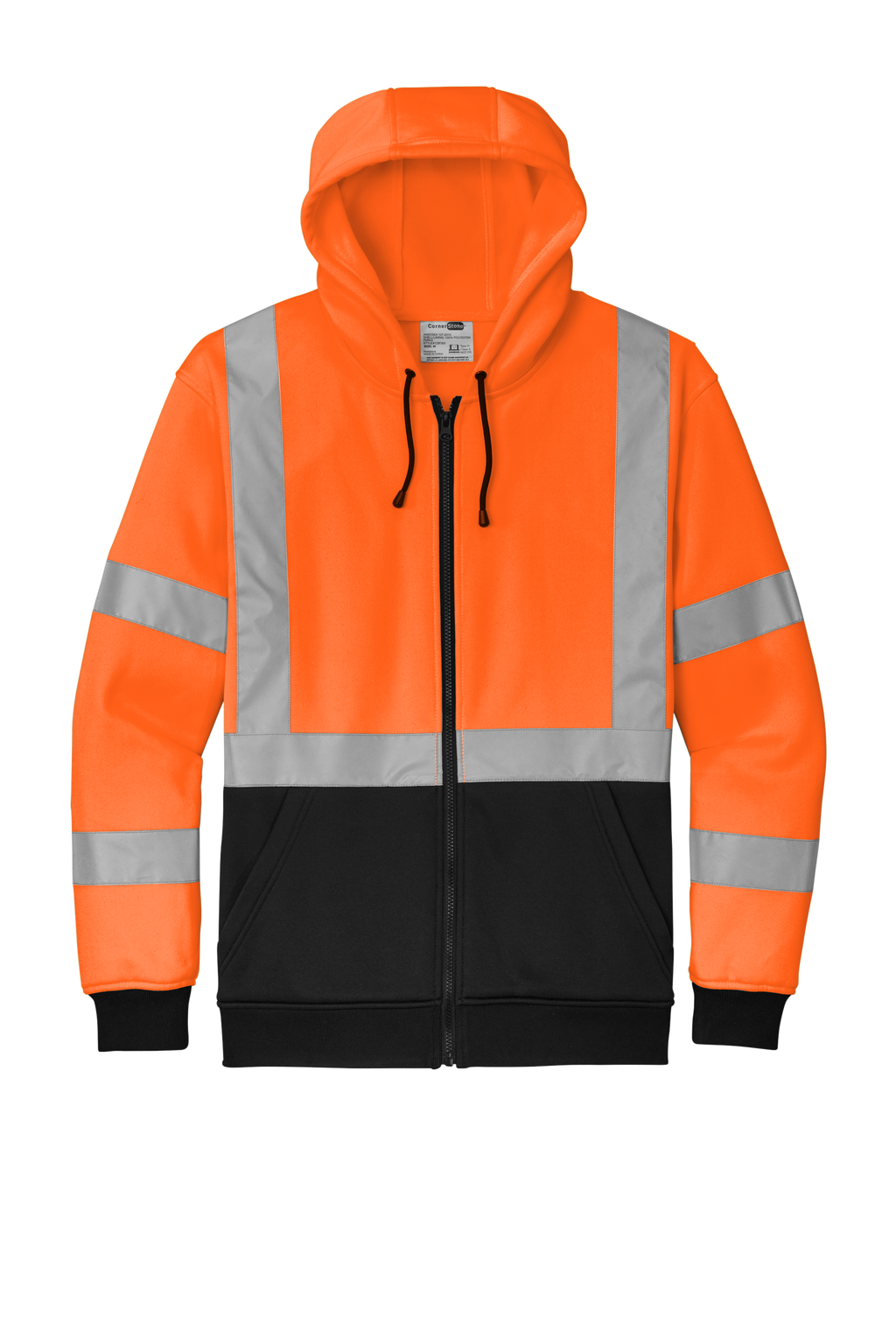 CornerStone® Zip Hoodie – ANSI Class 3 Hi-Vis (Full-Zip)
