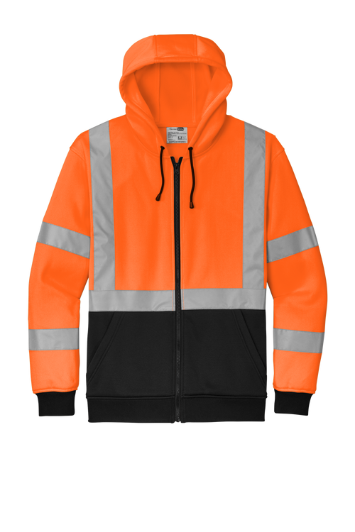 CornerStone® Zip Hoodie – ANSI Class 3 Hi-Vis (Full-Zip)