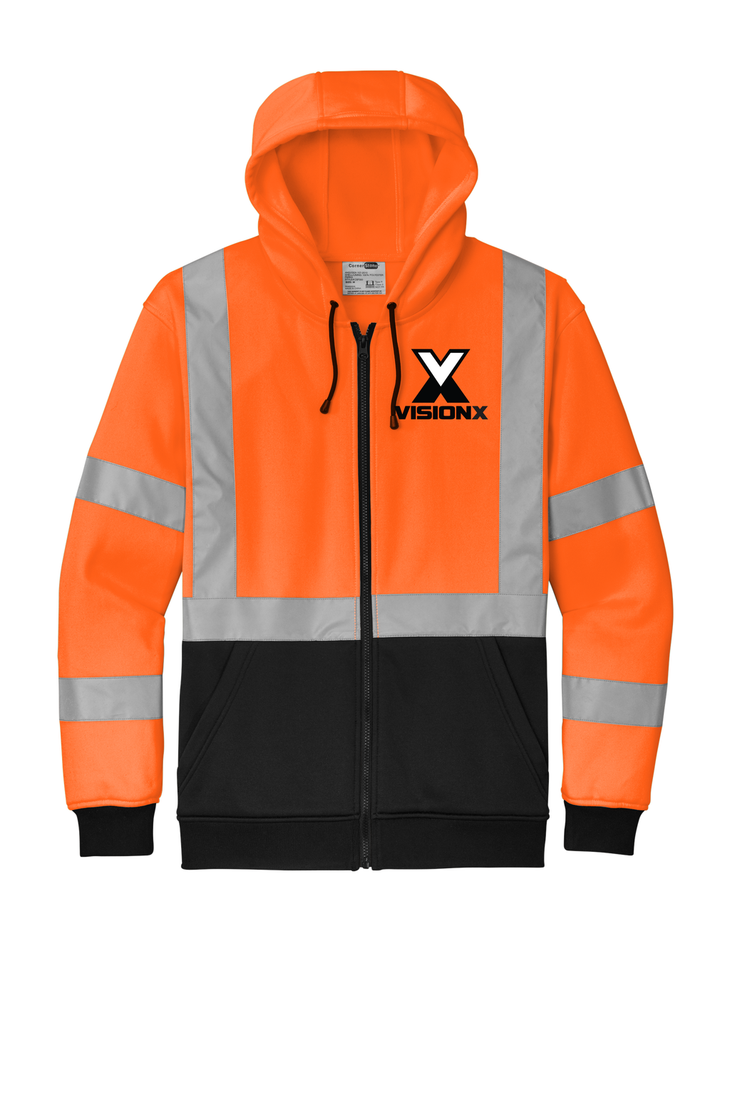 Vision X - Orange ANSI 107 Class 3 Full-Zip Safety Hoodie
