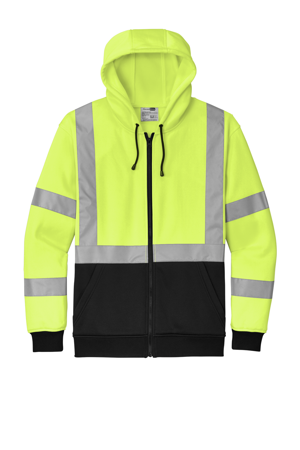 CornerStone® Zip Hoodie – ANSI Class 3 Hi-Vis (Full-Zip)