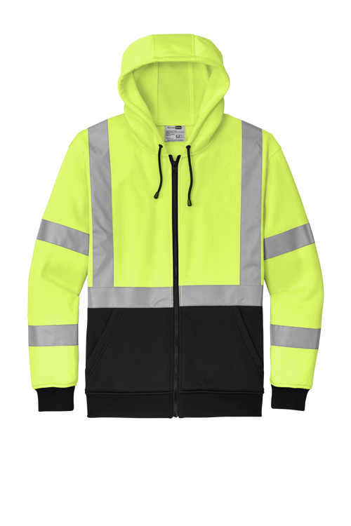 CornerStone® Zip Hoodie – ANSI Class 3 Hi-Vis (Full-Zip)
